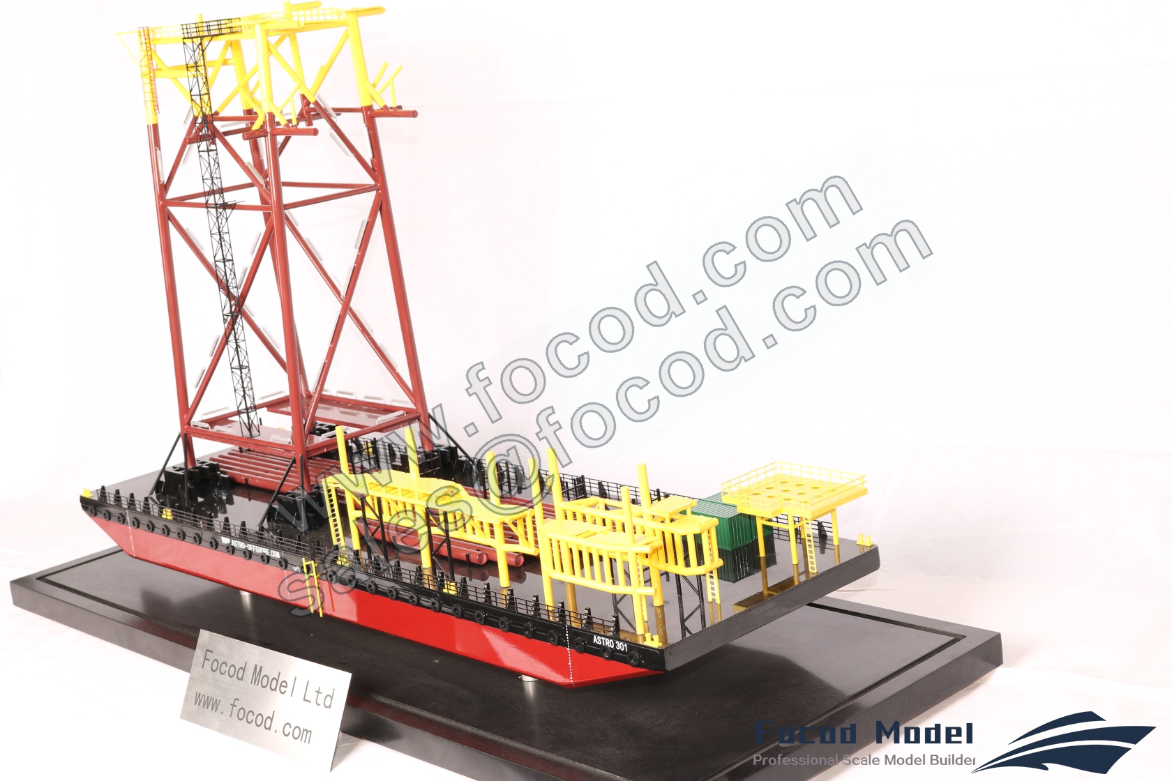 customized model of 91m barge with jacket